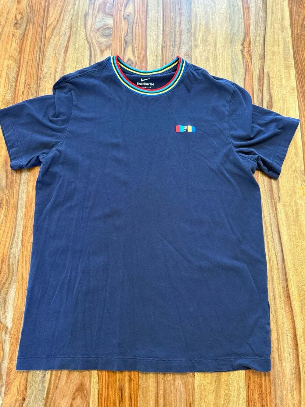 Nike FC Barcelona Striped Collar T-Shirt Size Large